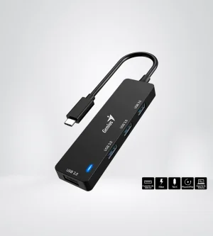 HUB USB-C GENIUS UH-400 4USB-A 3.0 BLACK