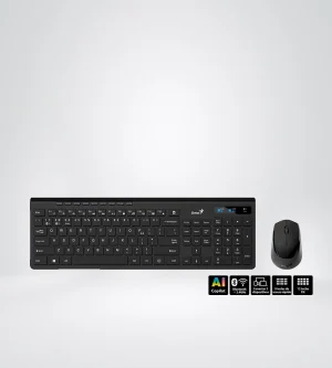 TECLADO+MOUSE GENIUS SLIMSTAR 8230 DUAL AI COPILOT BLACK