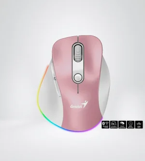 MOUSE GENIUS ERGO 9000S PRO DUAL RECARGABLE RGB PINK