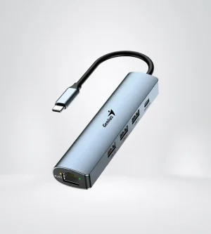 HUB USB-C GENIUS UH-545 GIGABIT ETHERNET 1-USB-C 3-USB-A