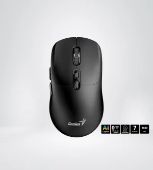 MOUSE GENIUS NX-8080S DUAL SILENT AI COPILOT BLACK